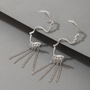 new simple silver metal chain tassel irregular earringspicture8