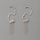 new simple silver metal chain tassel irregular earringspicture9