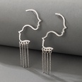new simple silver metal chain tassel irregular earringspicture10