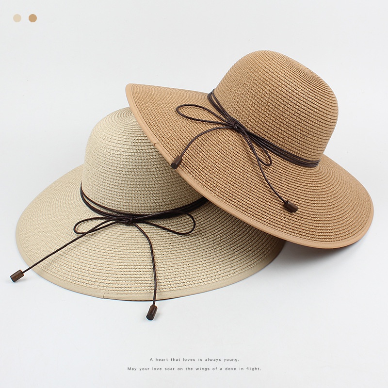 Korean tleisure elegant bow sunscreen beach straw hat