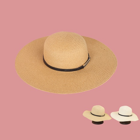 Sombrero de paja de ala ancha con hebilla de cinturón de moda coreana NHTQ362001's discount tags