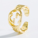 fashion geometric heartshaped brass inlaid zircon open ringpicture10
