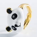 fashion copper goldplated drip oil panda combination ring setpicture10