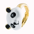fashion copper goldplated drip oil panda combination ring setpicture13