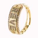 fashion letter eye copper inlaid zircon opening adjustable ringpicture13