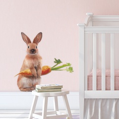 autocollants muraux de porche de chambre de carotte de lapin mignon de mode