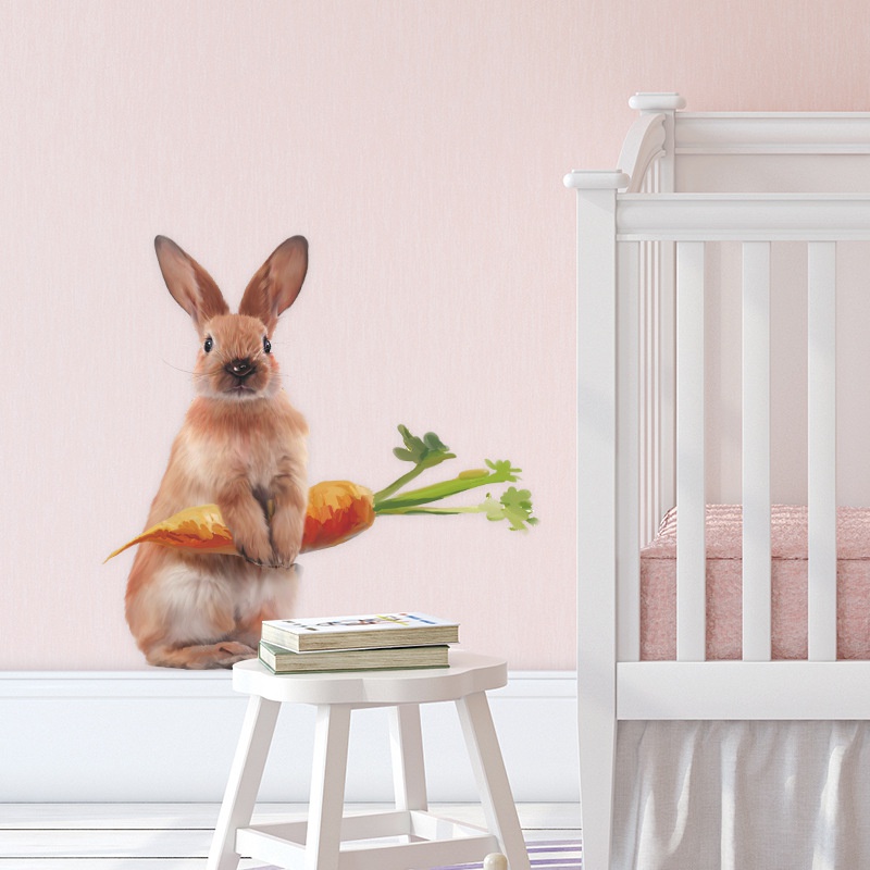 fashion cute rabbit carrot room porch wall stickers