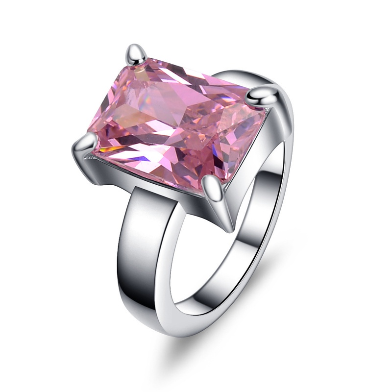 fashion zircon pink crystal ring