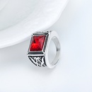 fashion simple platinum red zircon ringpicture11