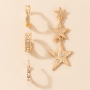 fashion simple asymmetric diamond star circle earringspicture7