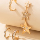 fashion simple asymmetric diamond star circle earringspicture9