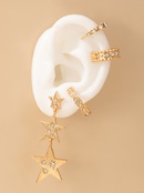 fashion simple asymmetric diamond star circle earringspicture10