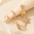 fashion simple asymmetric diamond star circle earringspicture11