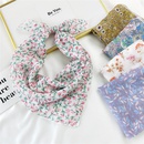 Korean flower cotton and linen small square scarfpicture53