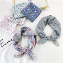 Korean flower cotton and linen small square scarfpicture56