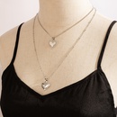 simple heartshaped double layer necklacepicture13