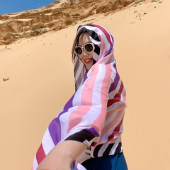 new contrast color stripes printing shawl wholesale
