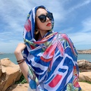 fashion contrast color flower printing sunscreen shawl wholesalepicture4