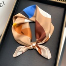 simple contrast color small square silk scarf wholesalepicture11
