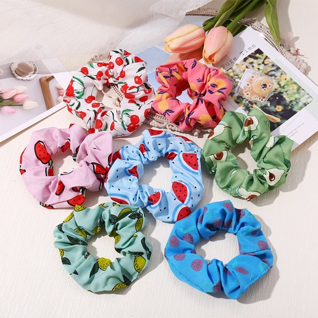 Fashion Floral Fruit Printing Hair Scrunchies's discount tags