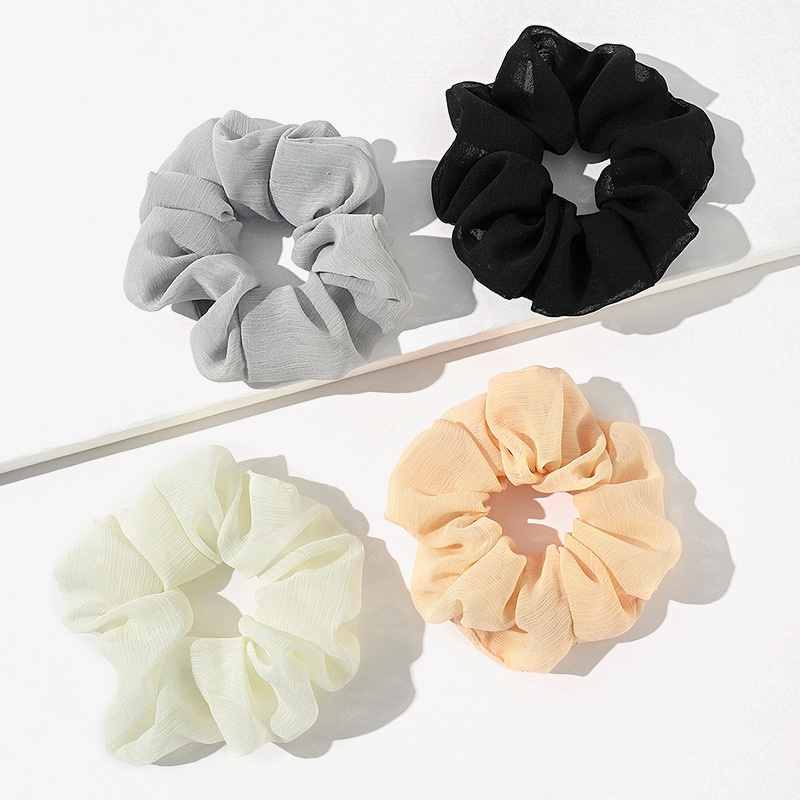 simple chiffon solid color hair scrunchies wholesale