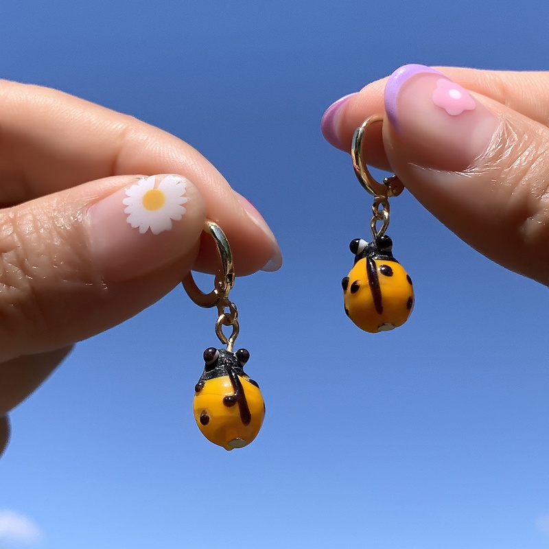 Fashion Dripping Cute Ladybug Earrings