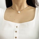 Fashion Flat Snake Chain Freshwater Pearl Short Necklacepicture4