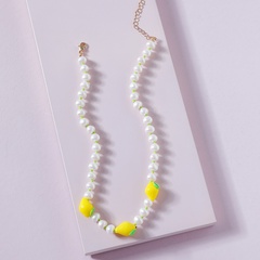 Mode Nachahmung Perle Zitrone Perlenkette
