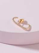 Fashion Inlaid Zircon Copper Long Stud Earringspicture4