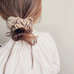 Korean floral bow rubber band hair scrunchies