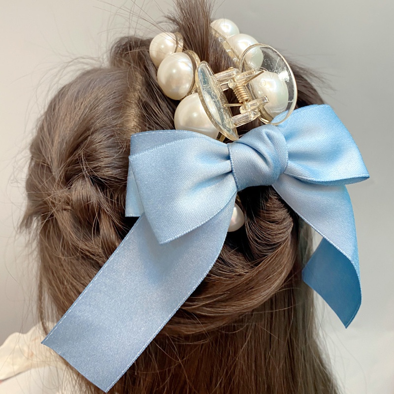 Korean style pearl bow catch clip wholesale