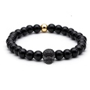 fashion natural frosted stone microinlaid zircon skull braceletpicture7