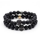 fashion natural frosted stone microinlaid zircon skull braceletpicture8