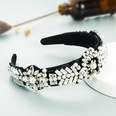 fashion glass diamond inlaid pearl flower widebrimmed headbandpicture15