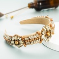 fashion glass diamond inlaid pearl flower widebrimmed headbandpicture17