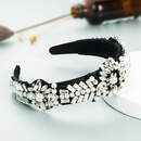 fashion glass diamond inlaid pearl flower widebrimmed headbandpicture11