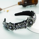 fashion glass diamond inlaid pearl flower widebrimmed headbandpicture12