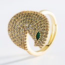 anillo chapado en oro de circonita con incrustaciones de cobre geomtrico hiphoppicture11