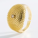 anillo chapado en oro de circonita con incrustaciones de cobre geomtrico hiphoppicture12