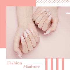 Fashion 24 pieces of finished skin color nail pieces