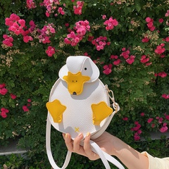cartoon duck one-shoulder messenger small round bag