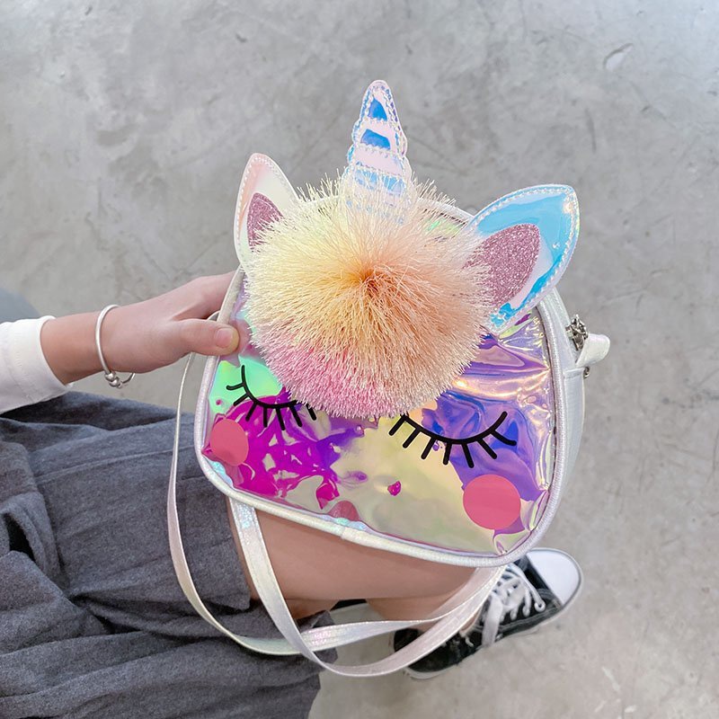 colorful unicorn jelly oneshoulder childrens messenger bag