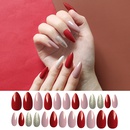 Fashion Bean Paste Color Pointed Long Nail Pieces Finishedpicture8