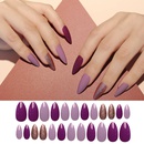 Fashion Onion Powder Purple Long Pointed Nail Pieces Finishedpicture11