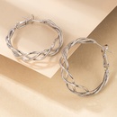 simple Cshaped twist circle geometric alloy earringspicture11
