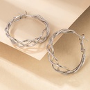 simple Cshaped twist circle geometric alloy earringspicture12