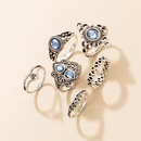retro geometric blue gemstone twist ring set of 6picture8