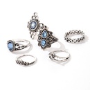 retro geometric blue gemstone twist ring set of 6picture10