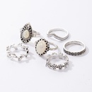 simple fashion leaf flower gemstone carved ring 6piece ringpicture10