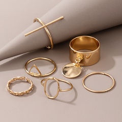 fashion golden twist geometric ring 6-piece set